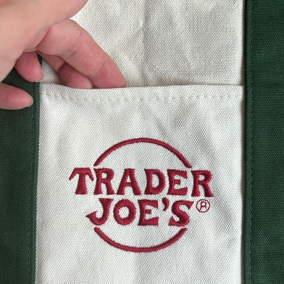 NWT Trader Joe's Mini Canvas Tote Bag - GREEN - Picture 6 of 11